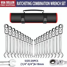 20-Piece SAE and Metric Ratcheting Combination Wrench Set( Flex-Head+Fixed Head) picture
