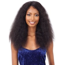 NAKED NATURE UNPROCESSED REMY HUMAN HAIR WET&WAVY LACE FRONT WIG - DEEP CURL picture