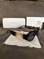 Versace Biggie Medusa Sunglasses Unisex, Black and Gold, VE4361 Excellent picture