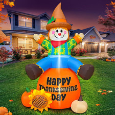6FT Thanksgiving Inflatables Outdoor Decoration Inflatable Scarecrow Sitting Pum picture