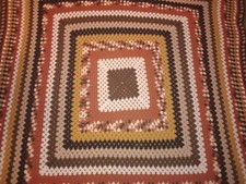 Vintage • 1970's • Handmade • Knit / Crochet • Granny Afghan • Throw • Blanket picture