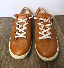 Paul Green Womens Leather Side Zip shoes Cognac Tan Low Top Lace Up UK 6.5 US 9 picture