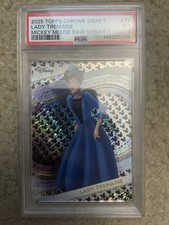 2025 Topps Chrome Disney #77 Lady Tremaine Mickey Mouse B&W Shimmer PSA 7 picture
