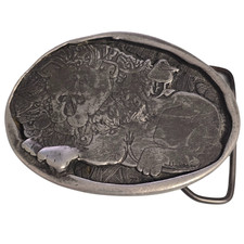 Rare Don Nedobeck Pewter Belt Buckle – Lion & Bird Ltd. Ed. #386/950 – 1970s Art picture