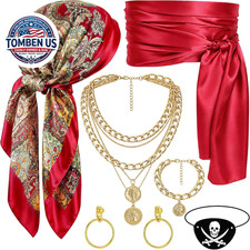 6 PCS Pirate Costume Accessories Women Men,Easy Halloween Costume picture