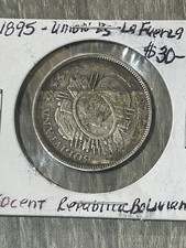 1895 Union ES LaFuerla 50 Cent Republica Boliviana Coin picture