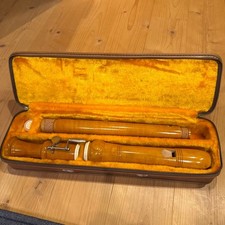 Vintage ZEN-ON Tenor Recorder Wood Wind Instrument with Hard Case Rare picture