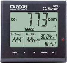 Extech CO100 Desktop Carbon Dioxide, Air Temperature, Humidity Monitor picture