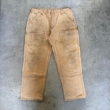 Vintage 90s Carhartt Double Knee Distressed Carpenter Work Wear Pants 36 picture