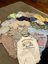 Carter's 3-6M Baby Bodysuit Lot of 19 Short Sleeve Snap Closure Mixed Prints picture