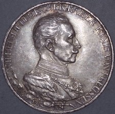 1913 Prussia 25th Anniversary of the Reign of King Wilhelm II / Toned Slider BU picture