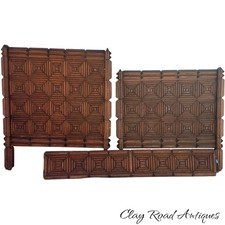 Antique Tramp Art day Bed geometric chip carved exceptional folk art rare 1890 picture