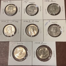 Lot of 8 - High Grade Susan B. Anthony Dollar Coins, 1979 (1st Year), 1980, 1999 picture