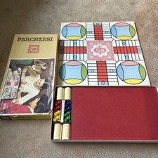 Parcheesi Board Game 1975 Vintage India Game Night S&R Wood Parts USA Never Used picture