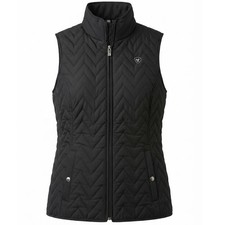 Ariat Womens Medium Black AriatTek Quilted Chevron Full Zip Puffer Vest - AC picture
