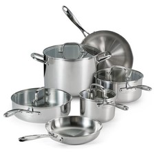 Tramontina Triverge 10 Piece Tri Ply Clad Stainless Steel Cookware Set, picture