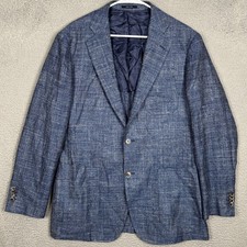 SuitSupply Blazer Men 46R Hudson HL Int. Blue Ethomas Wool Silk Linen Sport Coat picture