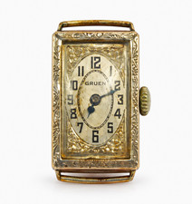 Antique Gruen 14K? White Gold Art Deco Ladies Watch 10g Ornate Case picture