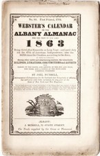 1863 Webster's Calendar or the Albany Almanac No 80 Nicest Group we haveEVER had picture