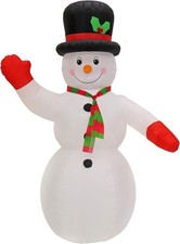 First Traditions Inflatable Cheerful Snowman,Christmas Lawn Decoration,Includes picture