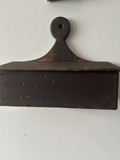 18th Century Antique Primitive Wooden Painted Candle Box picture
