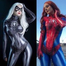 Spider-Women Cosplay Costume Spiderman Bodysuit Tight Zentai Outfit Halloween picture