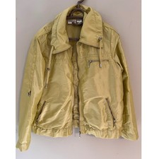Chico's Nylon Full Zip Windbreaker Jacket Size 1 M Chartreuse Gold Utility Chic picture
