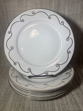 6-Pier 1 Holiday Scroll 10.5 In Dinner Plates Set Of 6 Christmas picture
