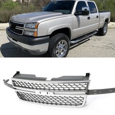 Fit For 2003-2007 Silverado 1500 2500 3500 HD Chrome Grille Honeycomb Style picture