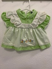 Vintage cradle togs Baby Girls Green Duck Dress picture