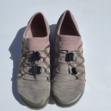 Merrell Women’s Olive Green Pink Slip On Shoes 8.5 Barefoot picture