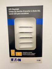 Eaton 7739W LED Steplight White Horiz & Vert Wallplates Included *NEW*~pick qty~ picture