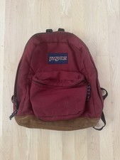 HTF Vintage Jansport USA Leather Bottom maroon 90s Backpack picture