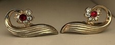 AVA GARDNER'S PERSONALLY WORN ORIGINAL FAUX DIAMOND/RUBY GOLDTONE EARRINGS picture