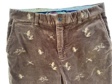 VTG Polo Ralph Lauren Embroidered Duck Pheasant Brown Corduroy Pants Mens 34/30 picture