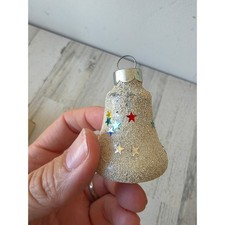 Vintage franke confetti Bell Star Mica ornament Xmas tree mini picture