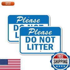 SignMission Please Do Not Litter 2 Pack 18-Inch x 24-Inch Aluminum Sign picture