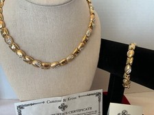 RARE CAMROSE KROSS JBK Jacqueline Kennedy Satin Polished Necklace Bracelet Set picture