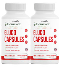 (2 Pack) Hemavex Gluco Capsules, Blood Support Maximum Absorption Pills picture
