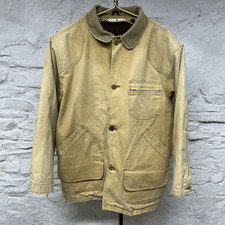 LL Bean Made in USA Mens Canvas Jacket Corduroy Collar Removable Wool Liner Vtg picture