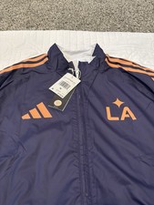 ADIDAS LOS ANGELES GALAXY MEDIUM ANTHEM REVERSIBLE JACKET NAVY LAG ATM NWT $110 picture