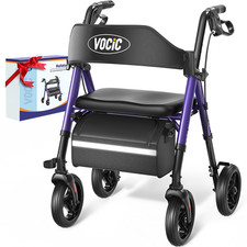 VOCIC Rollator Walker w/ Seat - 350lb Capacity, 8