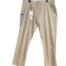 Haggar Sport Mens Travel Performance Pants 38x29 Straight Fit Khaki Tan NEW picture