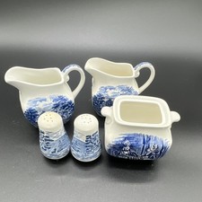 Vtg Staffordshire Liberty Blue  Serving Set - Historic Colonial Scenes -England  picture
