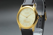 Vintage 1996 Seiko Alba Y136-6C90 ISUZU Limited Gold Quartz Mens Watch JAPAN picture