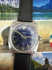 Vintage POBEDA Mechanical Watch Blue Dial USSR Soviet ZIM 2602 Manual Wind RUNS picture