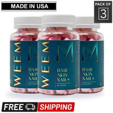Pack of 3 WEEM Hair Skin and Nails Gummies Biotin Vitamins Healthy Hair picture