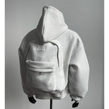 Man Autumn Thick Coat Long-Sleeved Hoodie Cardigan Back Design Backpack picture