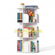 DUMOS 3 Tier Rotating Bookshelf Tower, Study Spinning Bookshelf for Small Spa... picture