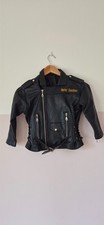 Vintage Harley Davidson Moto Cross Leather Biker Jacket Black Y2K Racing picture
